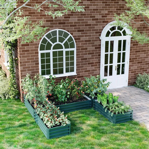 Steel Raised Garden Bed, Set of 5 Large Box Planters for Outdoor Plants Vegetables Flowers Herbs, 8x8x1ft, Green - product image 2