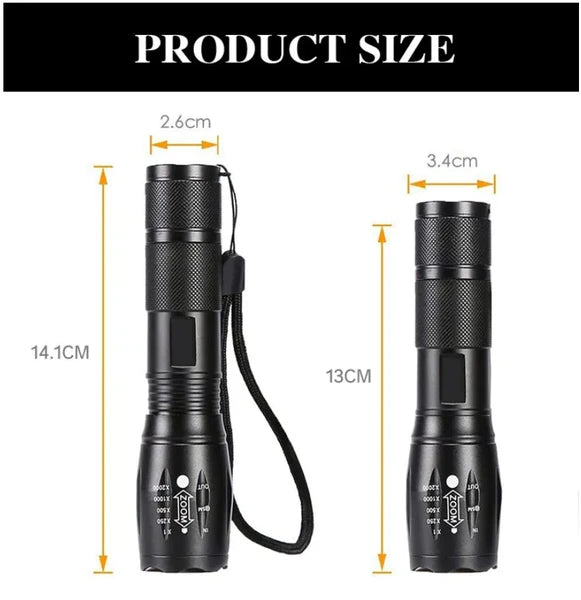 2 Pack Zoomable LED Tactical Flashlights with 5 Modes and AAA Battery Holders - product view 18