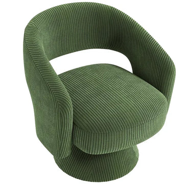 Swivel Barrel Accent Chair, Modern Upholstered Living Room Chair with Thick Padding for Reading, Green - product image 1