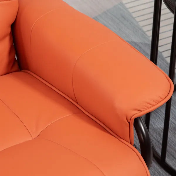 HOMCOM Swivel Recliner Chair with Footrest 145 Degree Recline Orange - product image 8