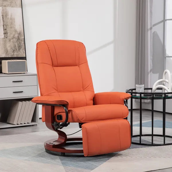HOMCOM Swivel Recliner Chair with Footrest 145 Degree Recline Orange - product image 10