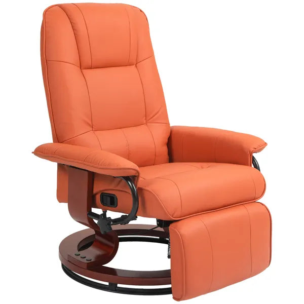 HOMCOM Swivel Recliner Chair with Footrest 145 Degree Recline Orange - product image 11
