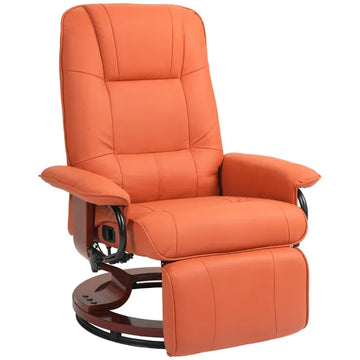 HOMCOM Swivel Recliner Chair with Footrest 145 Degree Recline Orange - product image 1