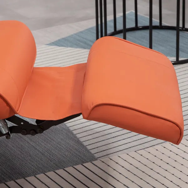 HOMCOM Swivel Recliner Chair with Footrest 145 Degree Recline Orange - product image 9