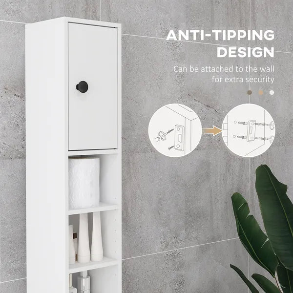 Kleankin Tall Bathroom Storage Cabinet, 71" Narrow with Open Shelves and 2 Door Cabinets, Adjustable Shelves, White - product image 5