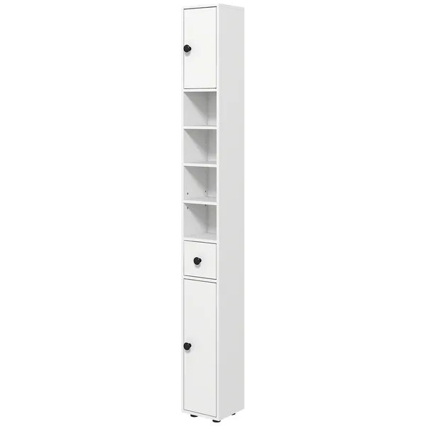 Kleankin Tall Bathroom Storage Cabinet, 71" Narrow with Open Shelves and 2 Door Cabinets, Adjustable Shelves, White - product image 11
