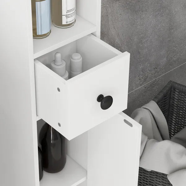 Kleankin Tall Bathroom Storage Cabinet, 71" Narrow with Open Shelves and 2 Door Cabinets, Adjustable Shelves, White - product image 8