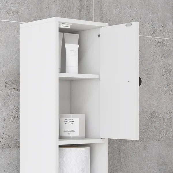 Kleankin Tall Bathroom Storage Cabinet, 71" Narrow with Open Shelves and 2 Door Cabinets, Adjustable Shelves, White - product image 9