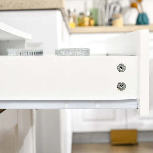 Tall Kitchen Pantry Cabinet Storage, Modern Kitchen Pantry Cabinet with Framed Glass Doors, Shelves and Drawers, White - product image 15