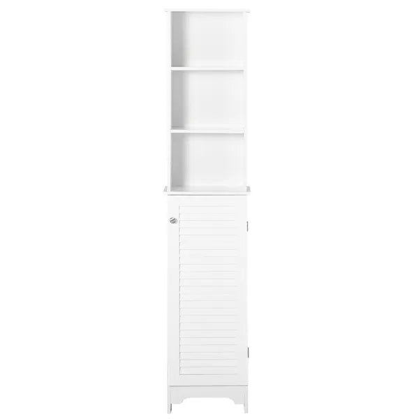 HOMCOM Tall Linen Cabinet Bathroom Floor Storage 3-Tier Shelf Cupboard White - product image 12