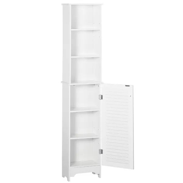 HOMCOM Tall Linen Cabinet Bathroom Floor Storage 3-Tier Shelf Cupboard White - product image 13
