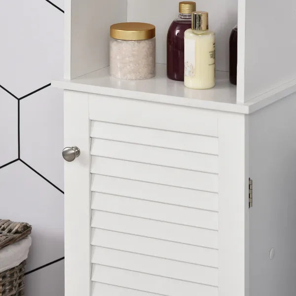 HOMCOM Tall Linen Cabinet Bathroom Floor Storage 3-Tier Shelf Cupboard White - product image 14