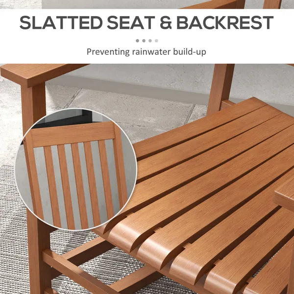 3 Piece Teak Poplar Wood Outdoor Rocking Chair Set with Side Table - product image 6