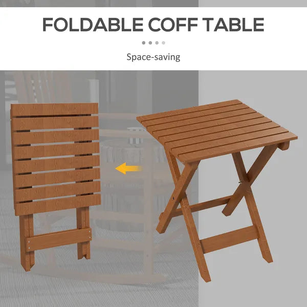 3 Piece Teak Poplar Wood Outdoor Rocking Chair Set with Side Table - product image 7