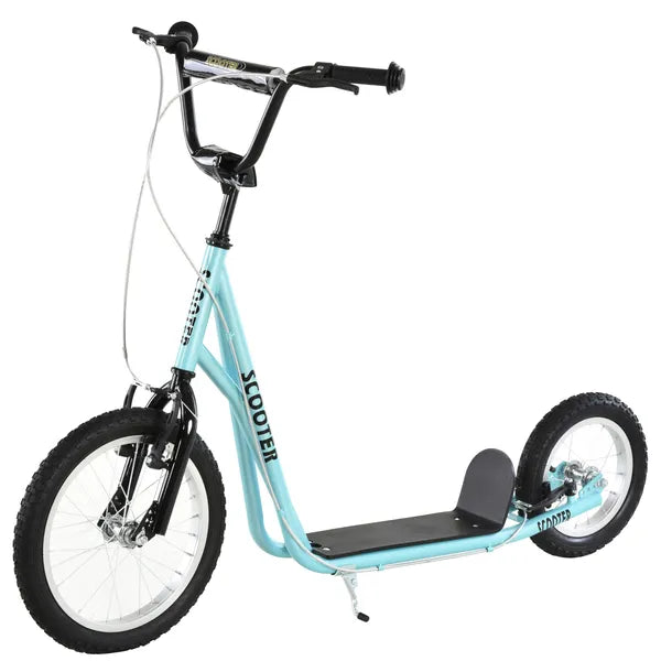 Aosom Teens Scooter Kick Scooter, Adjustable Handlebar, Dual Brakes, Inflatable Wheels, Blue, for 5+ - product image 17