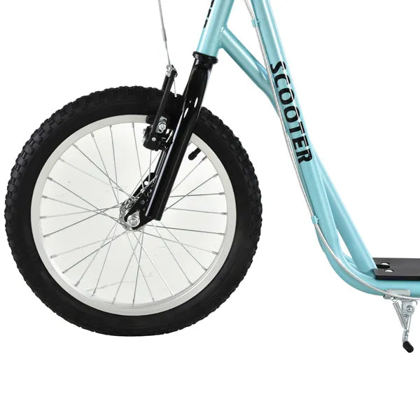 Aosom Teens Scooter Kick Scooter, Adjustable Handlebar, Dual Brakes, Inflatable Wheels, Blue, for 5+ - product image 12