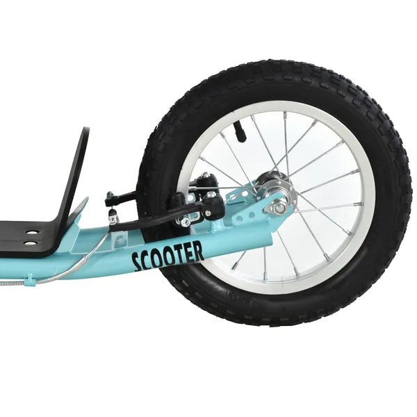 Aosom Teens Scooter Kick Scooter, Adjustable Handlebar, Dual Brakes, Inflatable Wheels, Blue, for 5+ - product image 15