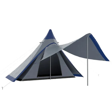 Teepee Camping Tent Easy Set-Up with Porch Blue for 2-3 Person Outdoor Hiking - product image 1
