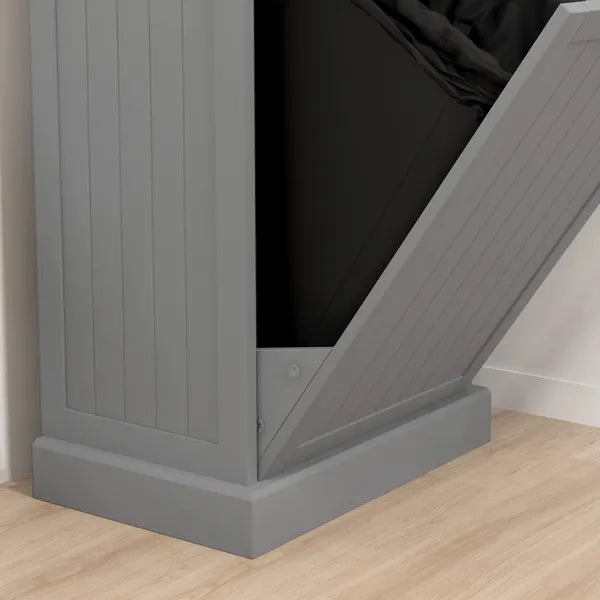 Tilt Out Trash Bin Cabinet, Gray, Freestanding Recycling Can Holder with Drawer - product image 9