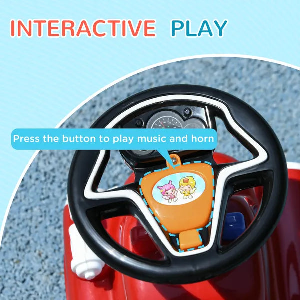 Toddler Ride On Fire Truck with Music, Horn, Under Seat Storage, for Kids 18-36 Months, Red - product image 5