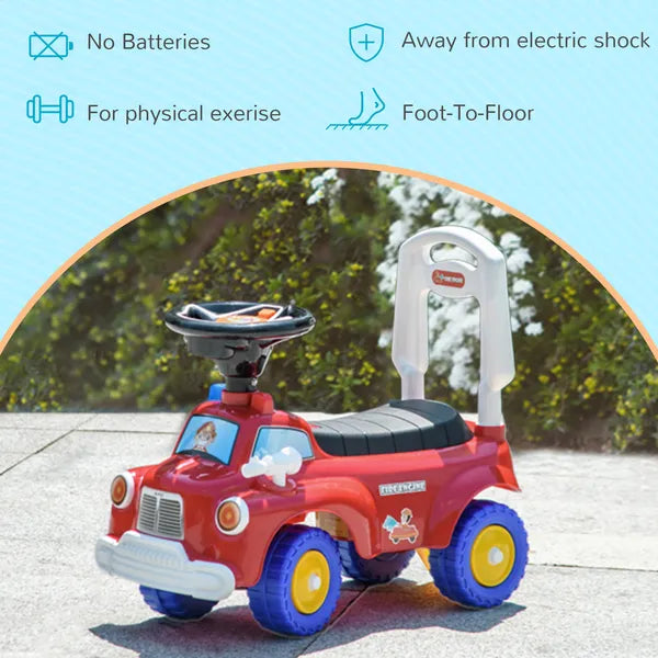 Toddler Ride On Fire Truck with Music, Horn, Under Seat Storage, for Kids 18-36 Months, Red - product image 8