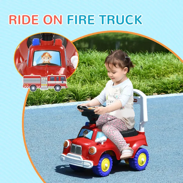 Toddler Ride On Fire Truck with Music, Horn, Under Seat Storage, for Kids 18-36 Months, Red - product image 4