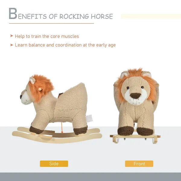 Qaba Plush Rocking Lion with Seat Belt and Sound Brown for Ages 18-36 Months - product image 5