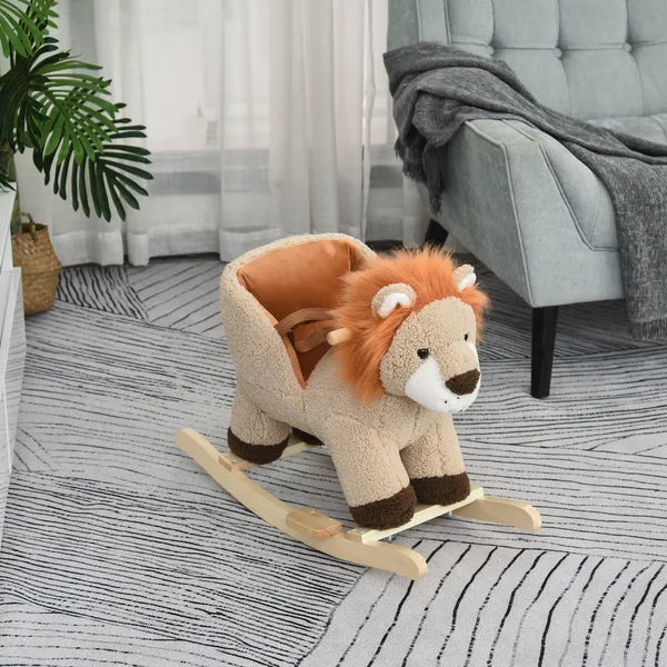 Qaba Plush Rocking Lion with Seat Belt and Sound Brown for Ages 18-36 Months - product image 10