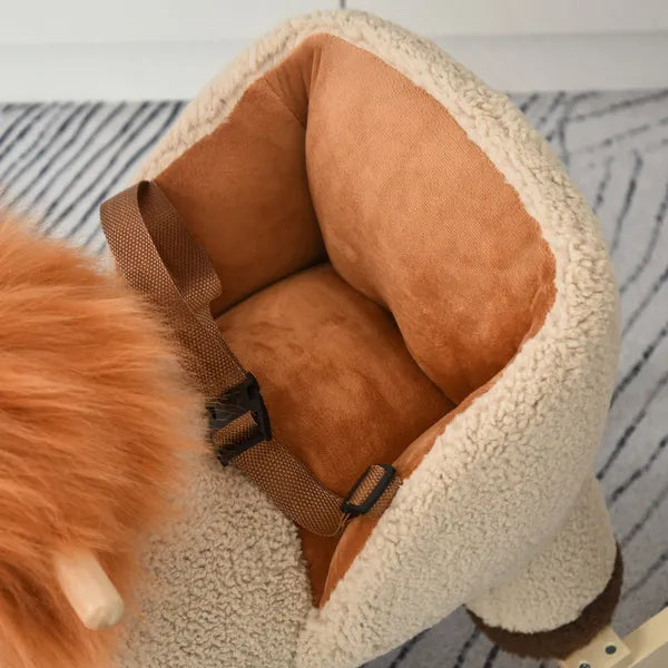 Qaba Plush Rocking Lion with Seat Belt and Sound Brown for Ages 18-36 Months - product image 9