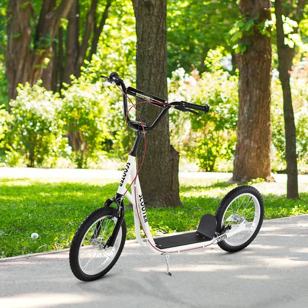 Aosom Toddler Scooter, White, Adjustable Handlebar, Kick Scooter for Kids 5+, Dual Brakes, Inflatable Wheels - product image 10