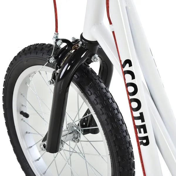Aosom Toddler Scooter, White, Adjustable Handlebar, Kick Scooter for Kids 5+, Dual Brakes, Inflatable Wheels - product image 9