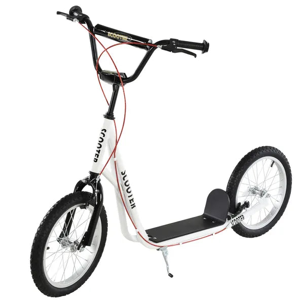 Aosom Toddler Scooter, White, Adjustable Handlebar, Kick Scooter for Kids 5+, Dual Brakes, Inflatable Wheels - product image 11