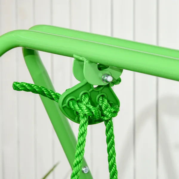 Outsunny Toddler Swing Set with Metal Stand, Safety Seat Belt for Kids Aged 6-36 Months, Backyard Indoor and Outdoor Use, Green - product image 7