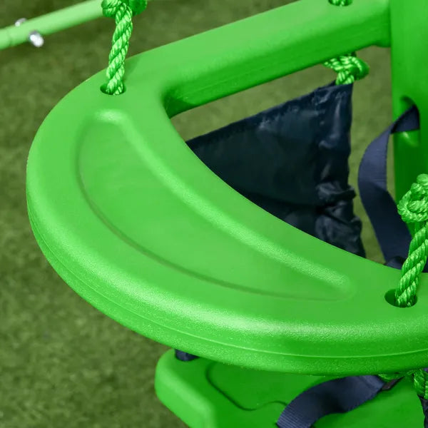 Outsunny Toddler Swing Set with Metal Stand, Safety Seat Belt for Kids Aged 6-36 Months, Backyard Indoor and Outdoor Use, Green - product image 8