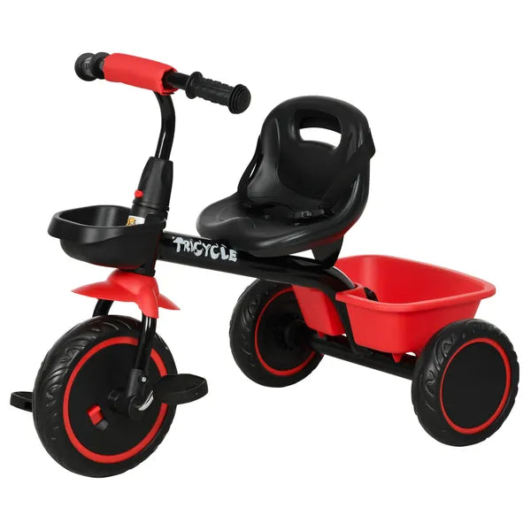 Qaba Toddler Tricycle for Kids 2-5 Years Adjustable Seat Storage Baskets Red Durable Bike for Girls and Boys - product image 11