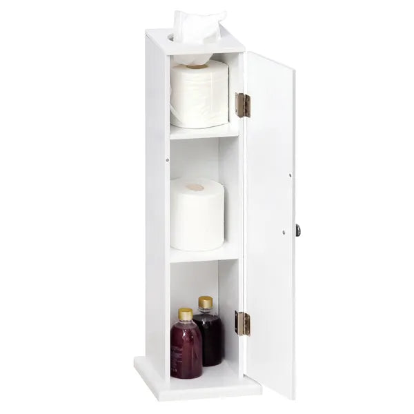 HOMCOM Toilet Paper Storage Cabinet 26" Narrow Bathroom Organizer Floor Standing White - product image 11