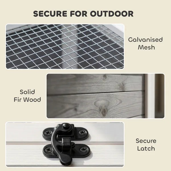 PawHut Tortoise Habitat Openable Top Wooden Tortoise Enclosure Run Area and Clear Window Dark Gray - product image 6