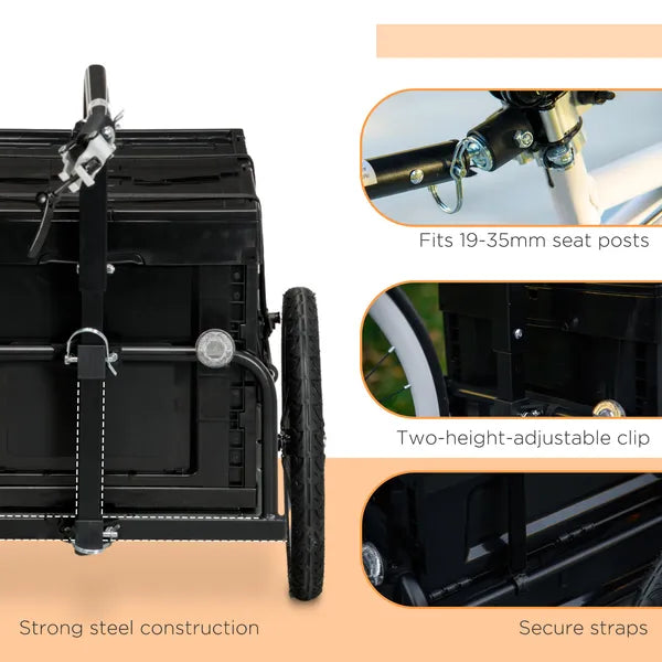 Trailer for Bike, Bicycle Cargo Trailer with Removable Storage Box, Galvanized Bottom - product image 8
