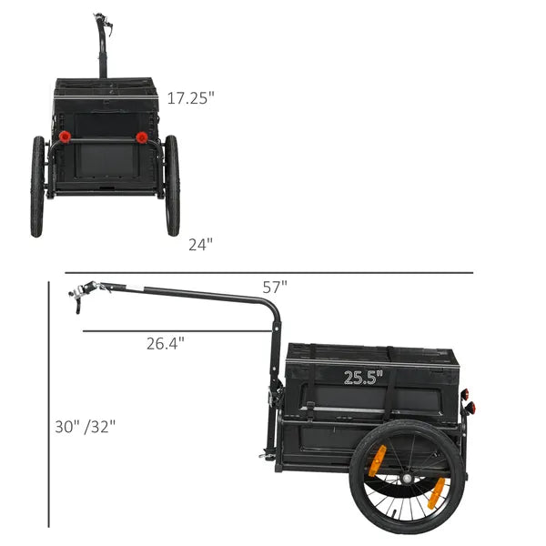 Trailer for Bike, Bicycle Cargo Trailer with Removable Storage Box, Galvanized Bottom - product image 3