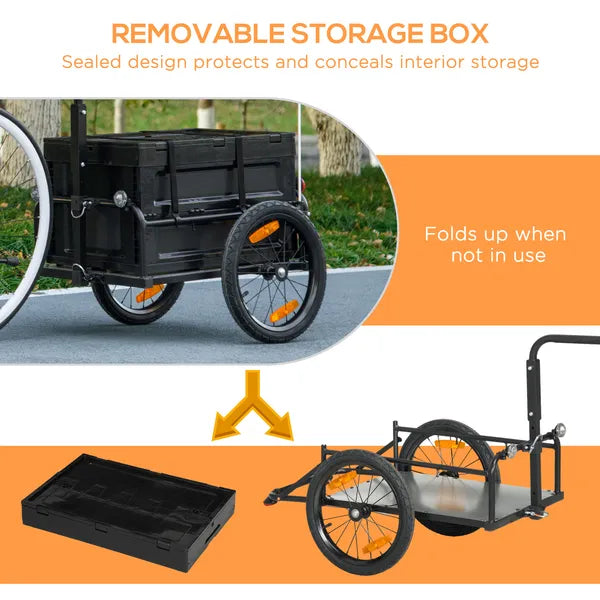 Trailer for Bike, Bicycle Cargo Trailer with Removable Storage Box, Galvanized Bottom - product image 4