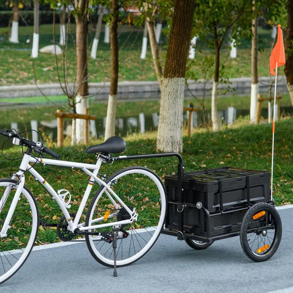 Trailer for Bike, Bicycle Cargo Trailer with Removable Storage Box, Galvanized Bottom - product image 2