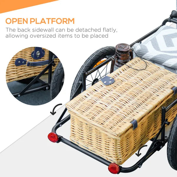 Trailer for Bike, Bicycle Cargo Trailer with Removable Storage Box, Galvanized Bottom - product image 5