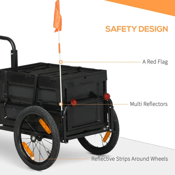 Trailer for Bike, Bicycle Cargo Trailer with Removable Storage Box, Galvanized Bottom - product image 6