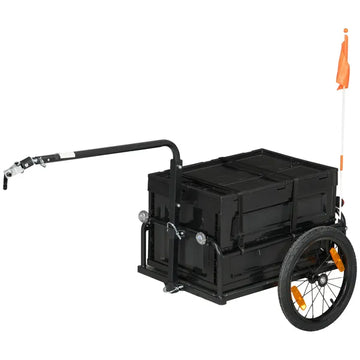 Trailer for Bike, Bicycle Cargo Trailer with Removable Storage Box, Galvanized Bottom - product image 1