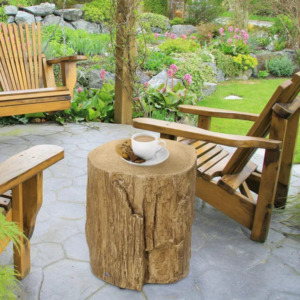 HOMCOM Tree Stump Stool Side Table Round Tabletop Wood Grain Finish Indoor Outdoor Natural - product image 7
