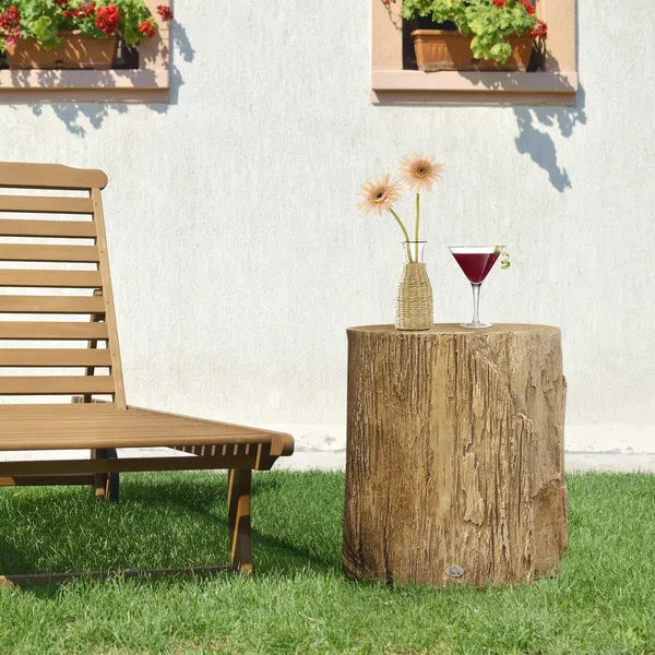 HOMCOM Tree Stump Stool Side Table Round Tabletop Wood Grain Finish Indoor Outdoor Natural - product image 10