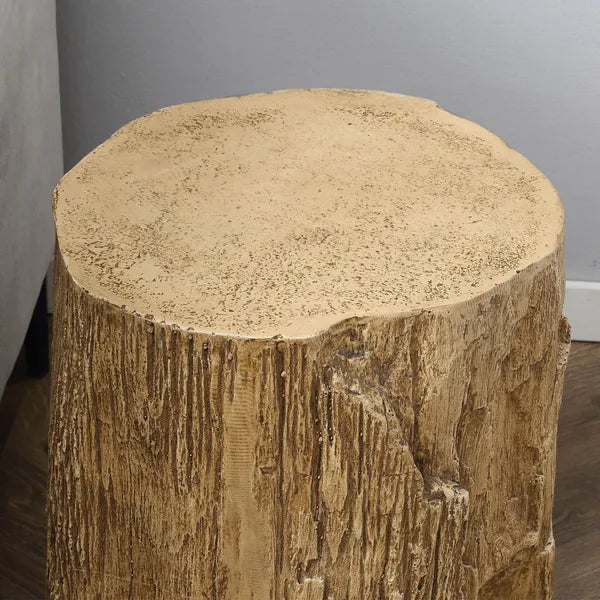 HOMCOM Tree Stump Stool Side Table Round Tabletop Wood Grain Finish Indoor Outdoor Natural - product image 8