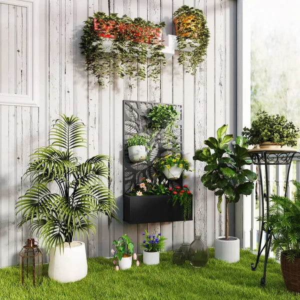 Outsunny Trellis Garden Bed, Freestanding or Wall Mounted Flower Bed for Climbing Plants, Outside Garden, Inside Balcony - product image 2