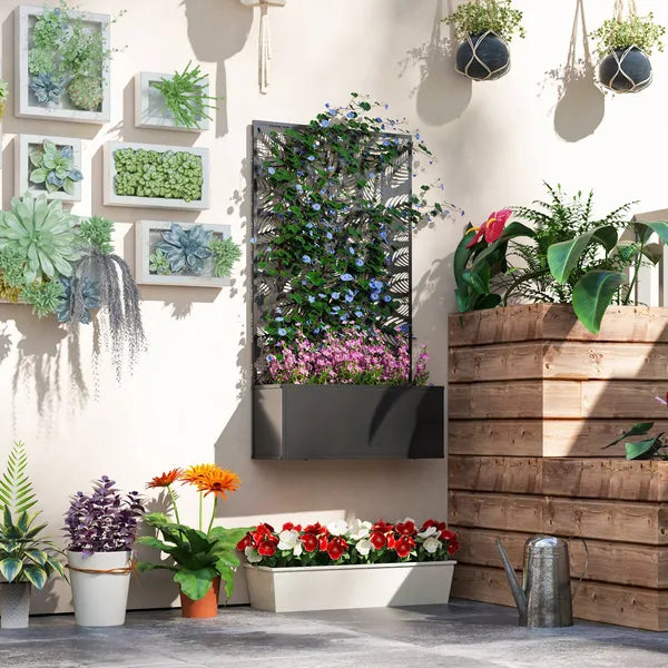 Outsunny Trellis Garden Bed, Freestanding or Wall Mounted Flower Bed for Climbing Plants, Outside Garden, Inside Balcony - product image 10
