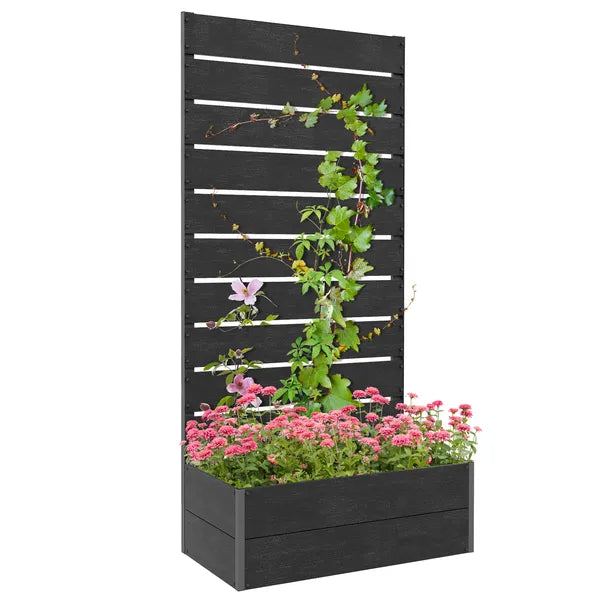 Outsunny Trellis Planter for Climbing Plants, Raised Garden Bed with Trellis, Planter Box for Outdoor, 28.25 Inch x 15 Inch x 59 Inch, Black - product image 11